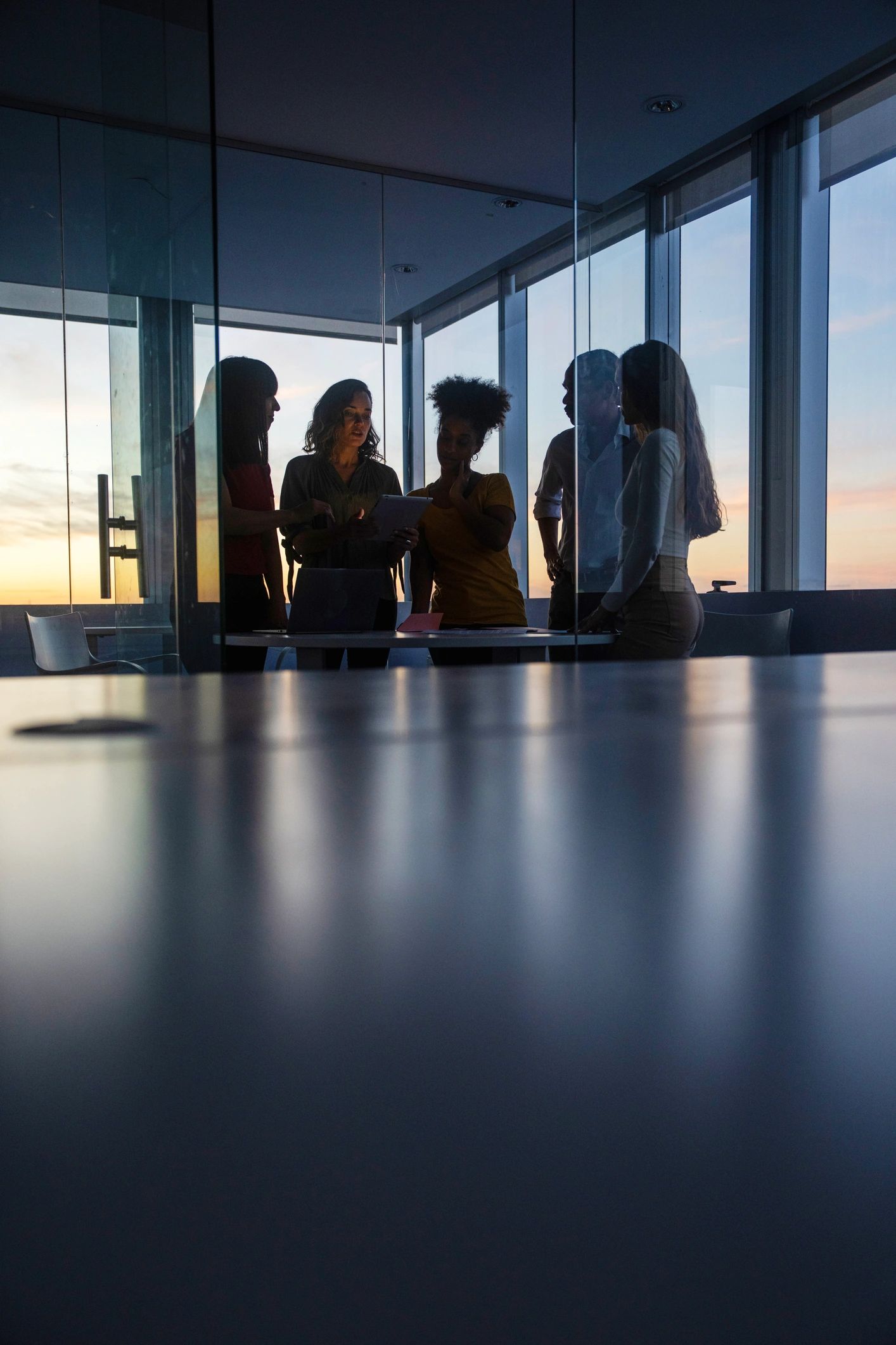 Professional team gathered in a collaborative learning setting